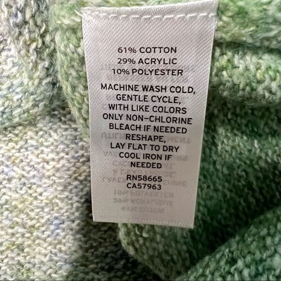 Abound Sweater Teal Cyrus Space Dye Crew Neck Green Grey Blue Long Sleeves Large - Picture 13 of 14